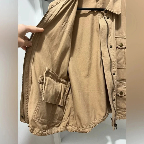 Lauren Ralph Lauren Tan Safari 3/4 Sleeve jacket utility collared cargo Large - Picture 8 of 13